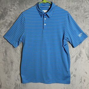 Kjus Shirt Men's M Blue‎ Striped Soren Golf Polo UPF Performance Stretch Comfort
